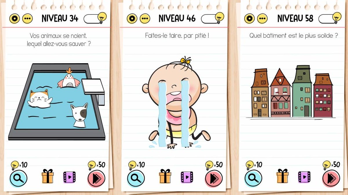 Bonnes questions... À vous de faire preuve d'ingéniosité pour trouver les réponses dans "Brain Test : casse-têtes" ! Bonnes questions... À vous de faire preuve d'ingéniosité pour trouver les réponses dans "Brain Test : casse-têtes" !