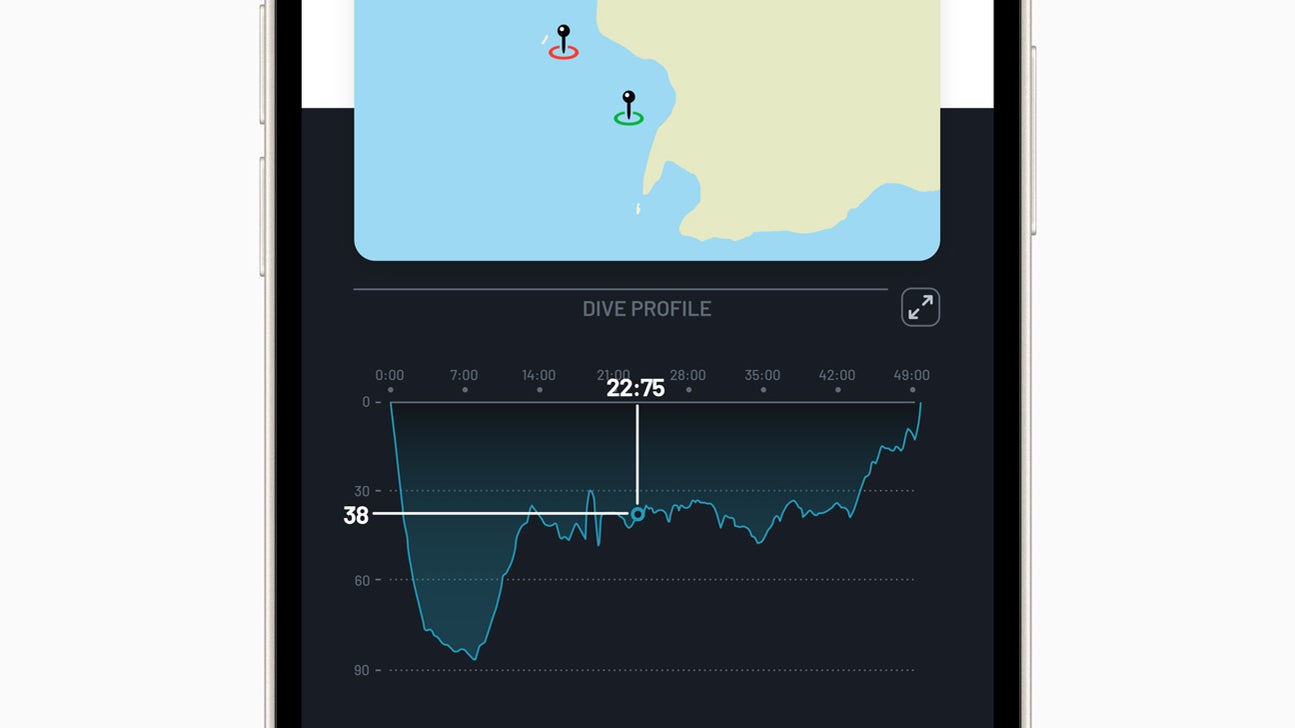 De retour à la surface, rendez-vous sur l'application Oceanic+ depuis l'iPhone pour retrouver le journal de plongée.