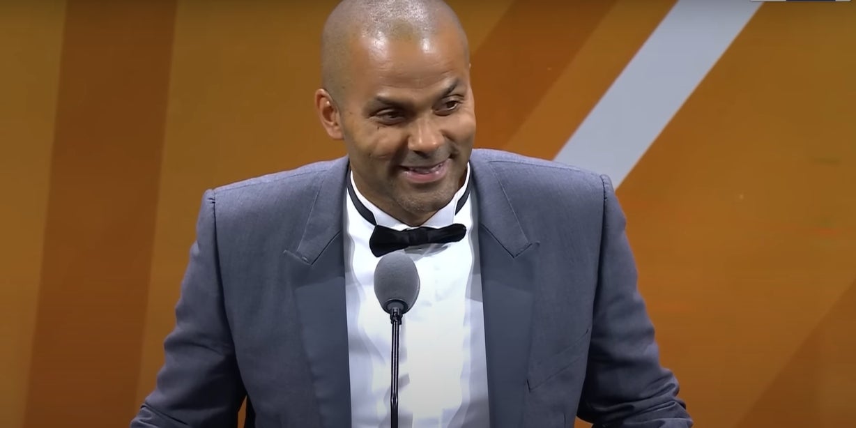 L'intronisation de Tony Parker au NBA Hall of Fame 2023, le 12 août dernier au Symphony Hall de Springfield. 