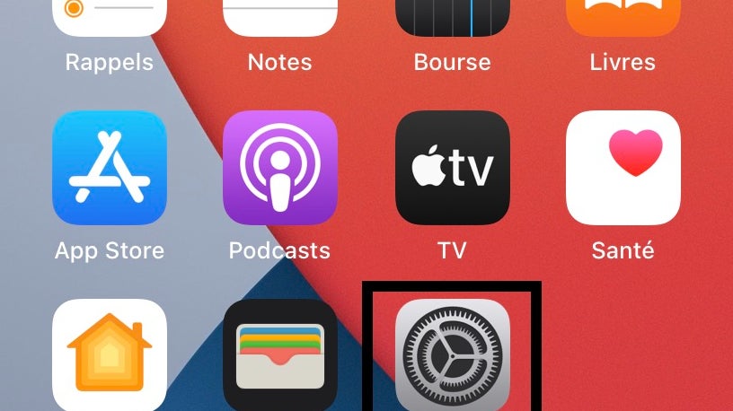 rendez vous dans l’application Réglages