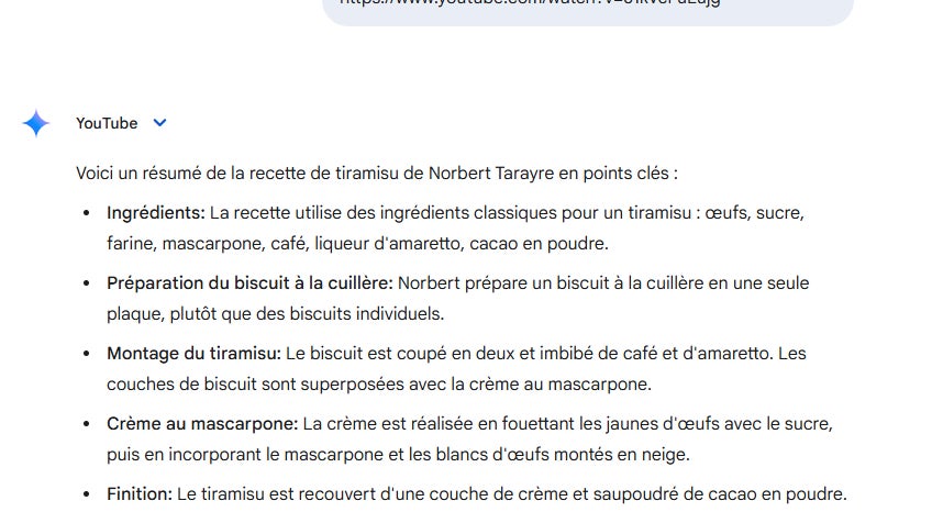 Ici, Gemini a parfaitement résumé la recette du Tiramisu de Norbert Tarayre. Ici, Gemini a parfaitement résumé la recette du Tiramisu de Norbert Tarayre.