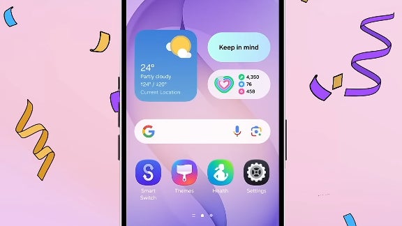 Fonctionnant sous One UI, les Samsung Galaxy intègrent les widgets natifs de la firme sud-coréenne mais également la barre de recherche Google accessible sur l'écran d'accueil.