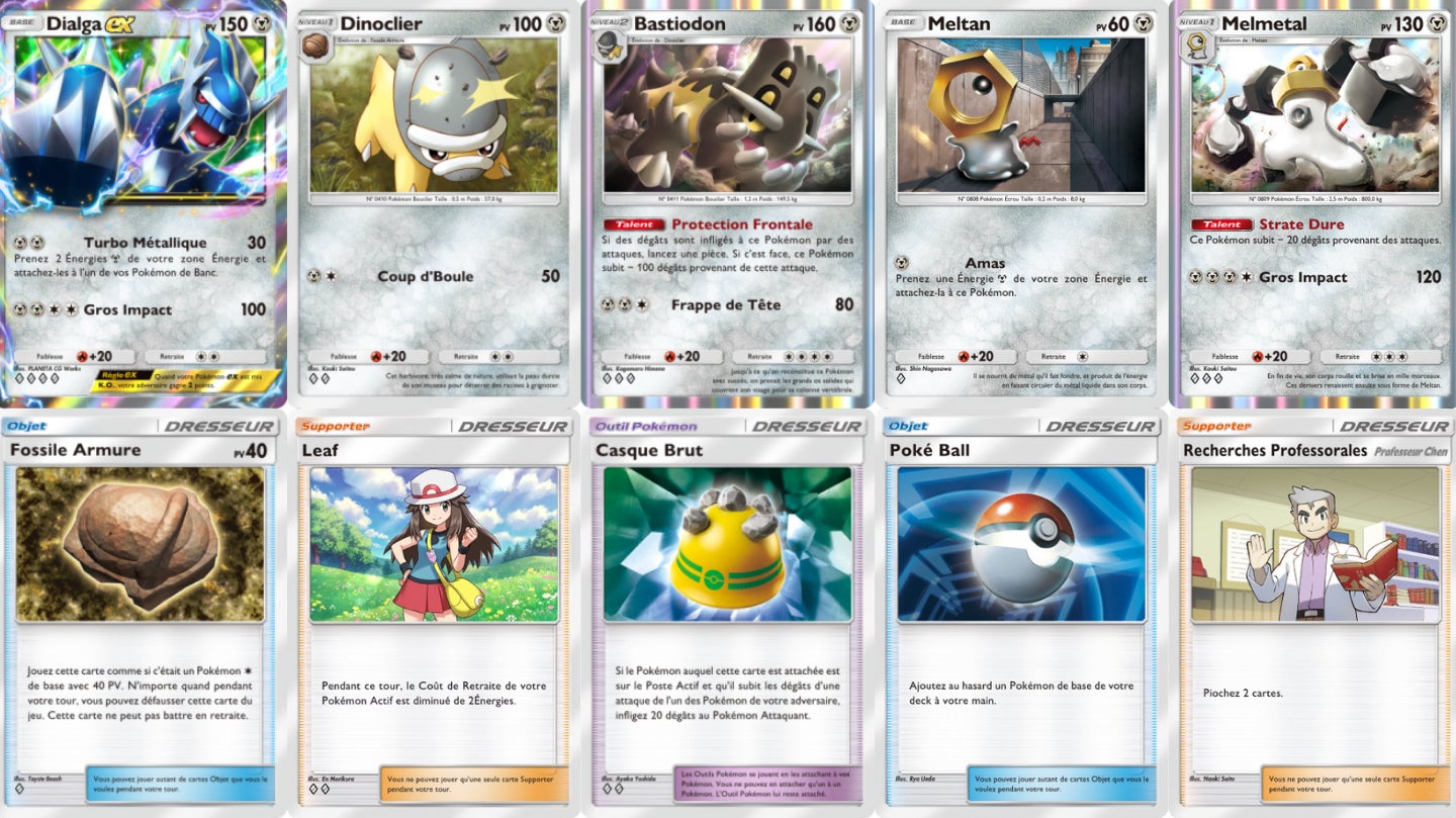 Toutes les cartes de ce deck sont en deux exemplaires